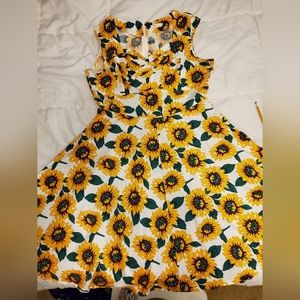 Vintage style sunflower dress